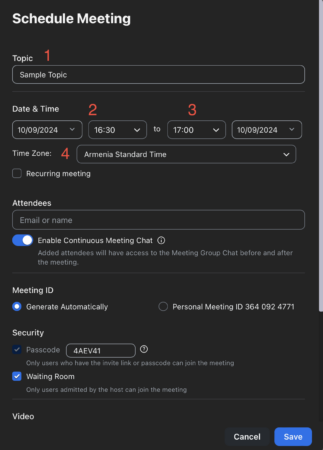 step 3- how to schedule a zoom meeting on desktop