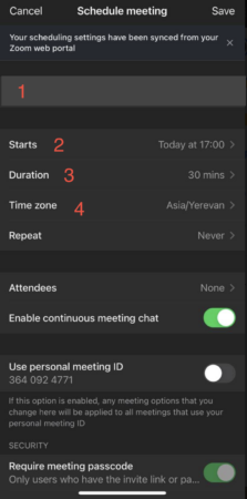 how to schedule a zoom meeting on mobile
