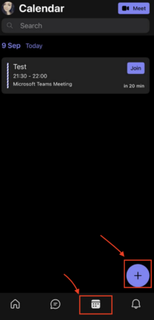 step 3- on mobile - create a new meeting