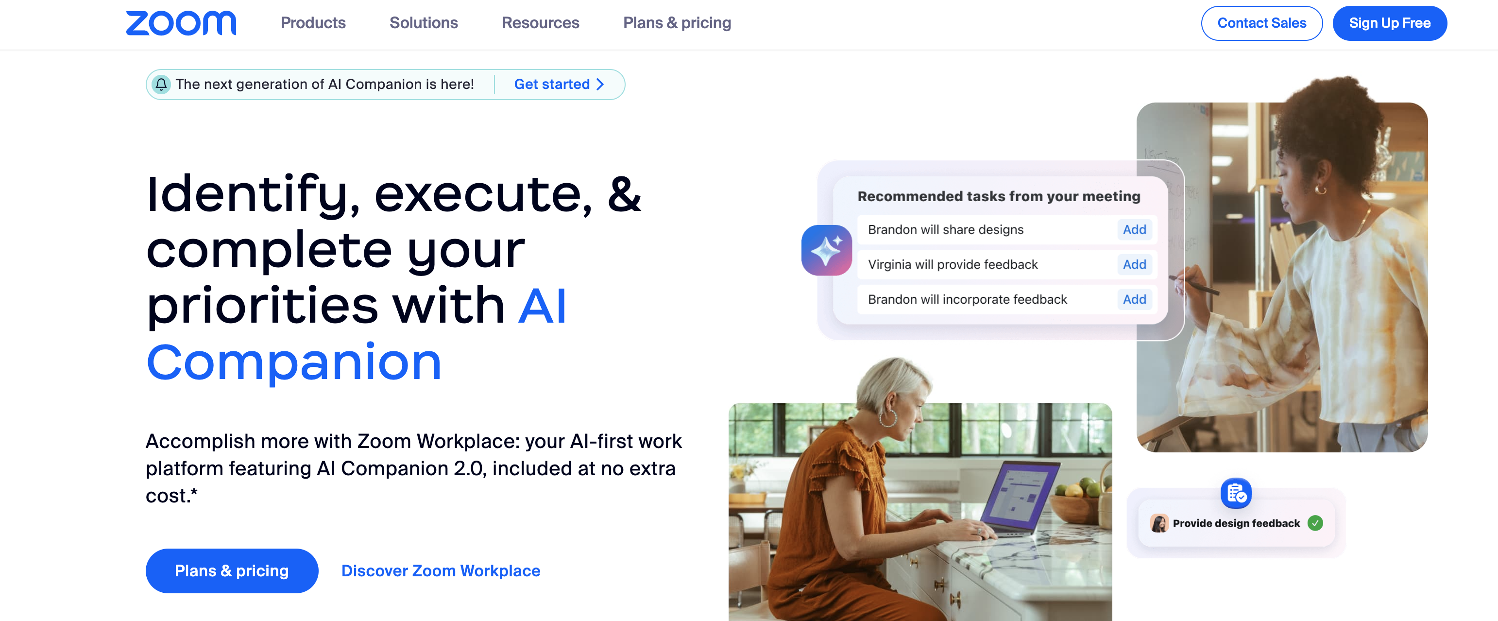 Zoom app website main page
