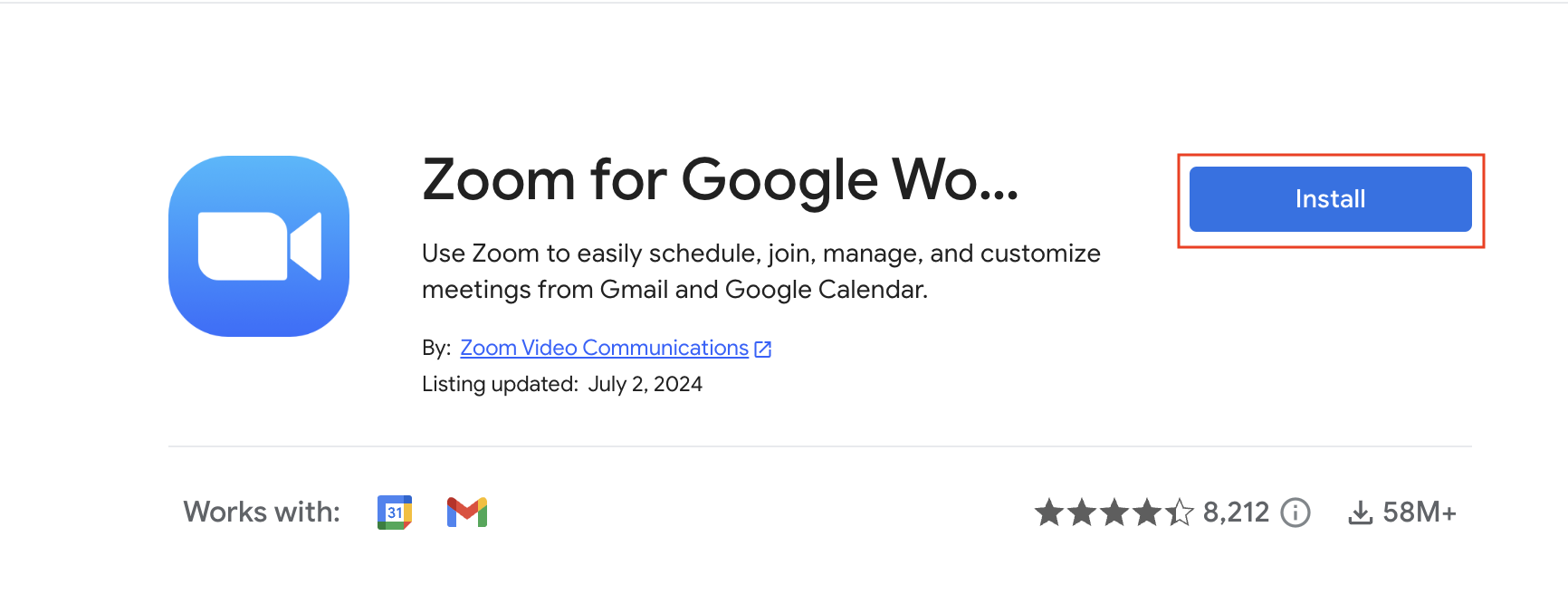 install zoom for google