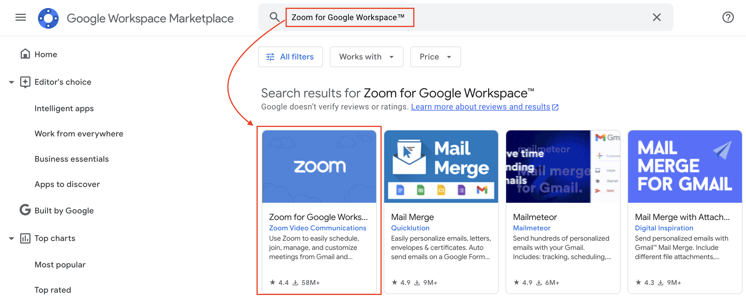 step1 - add zoom for google workspace
