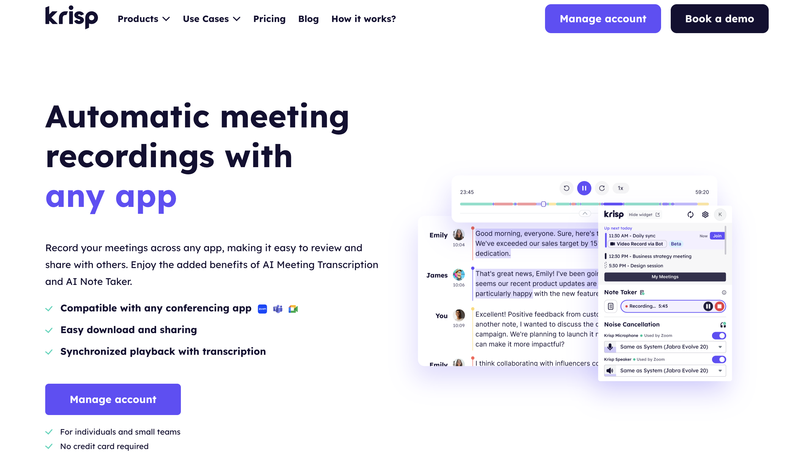 Krisp call recording