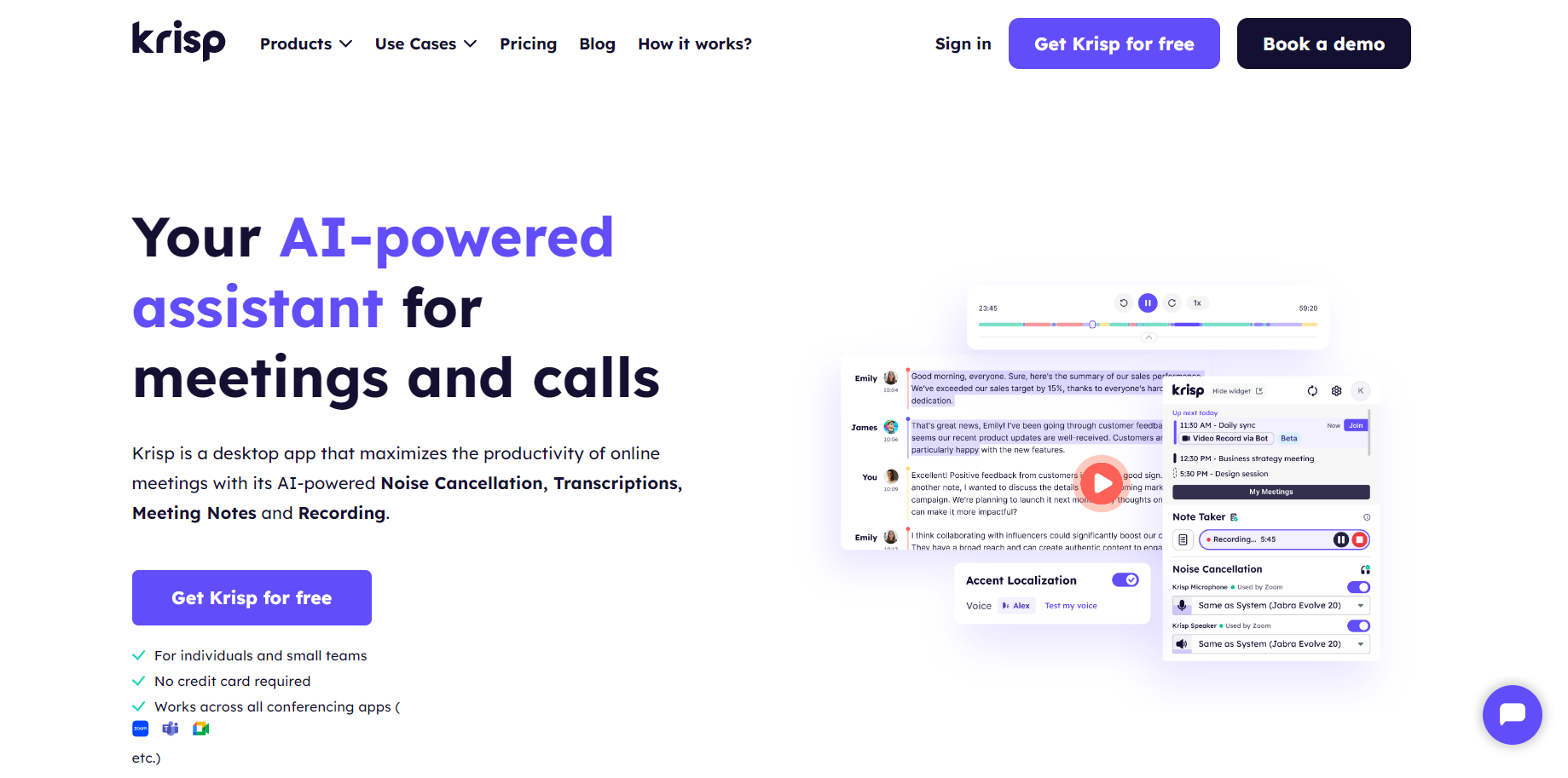 Krisp AI Meeting Assistant