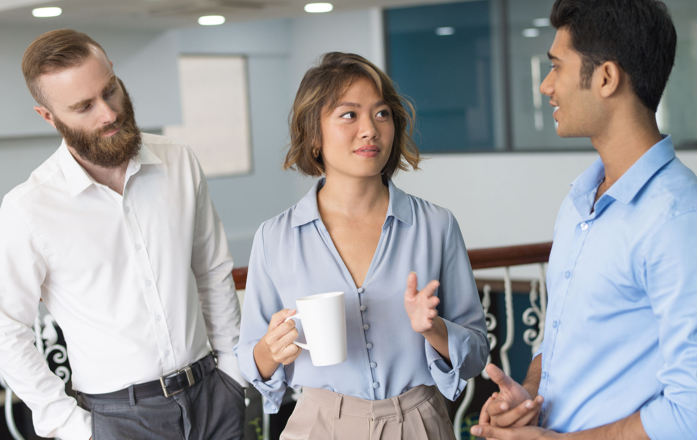 Colleagues listening to each other 
