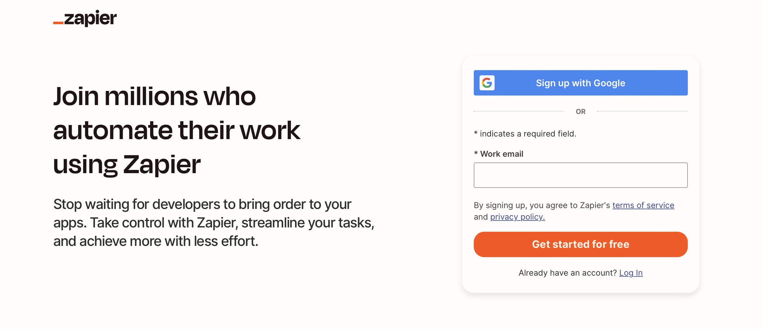 Zapier website screenshot