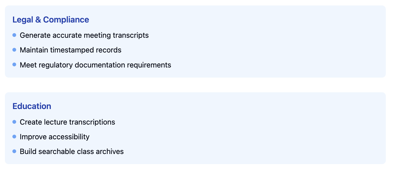 meeting minutes recorder and transcriber use cases 2