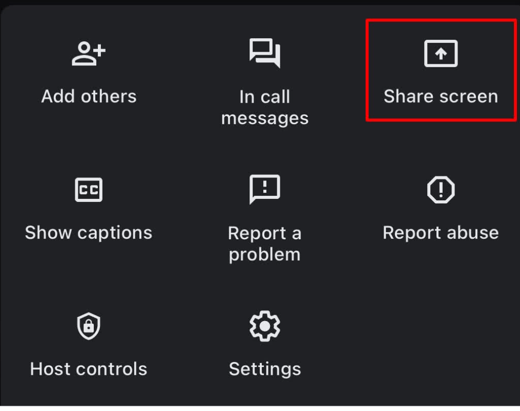 share screen on iPhone or iPad