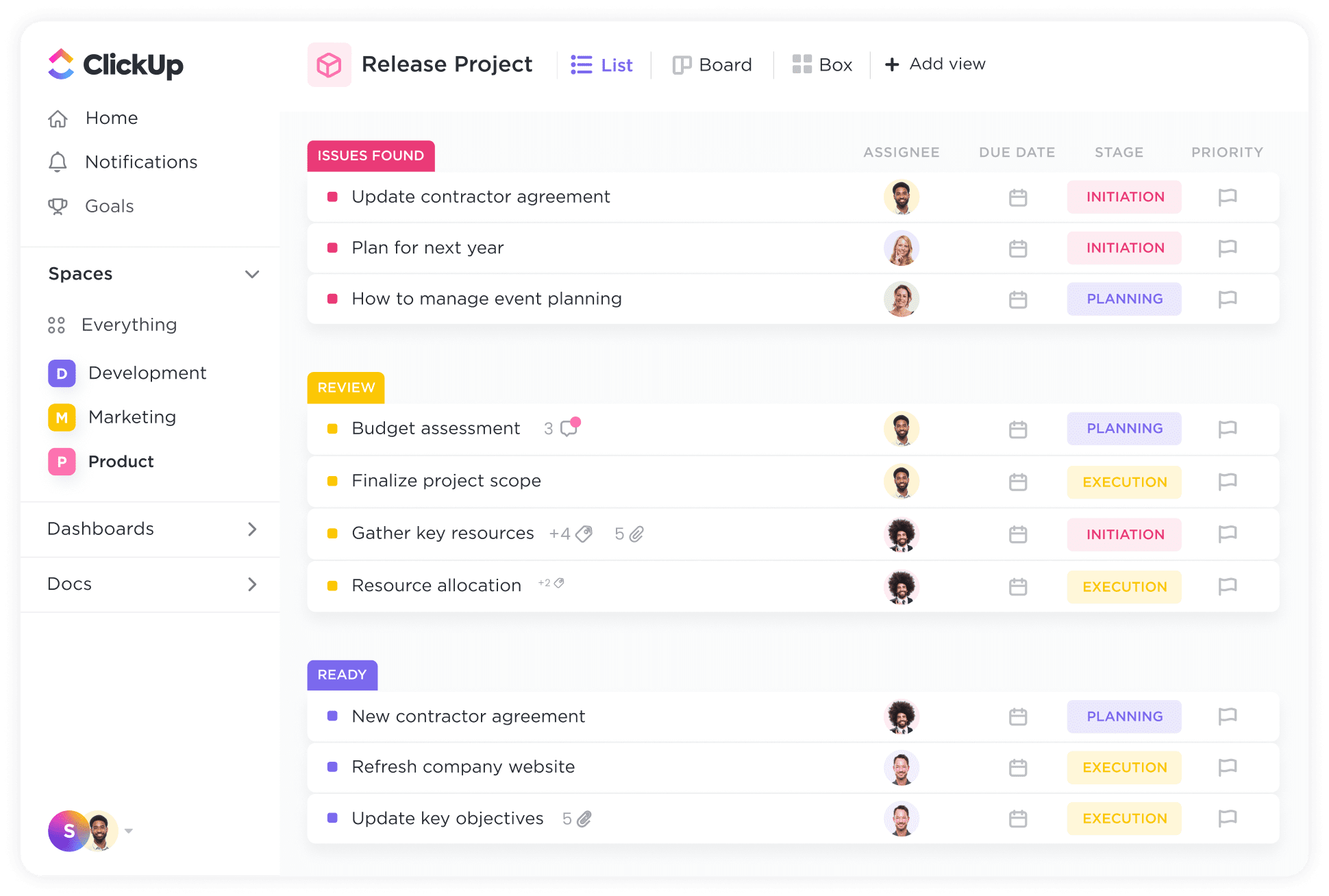 Click up website screenshot