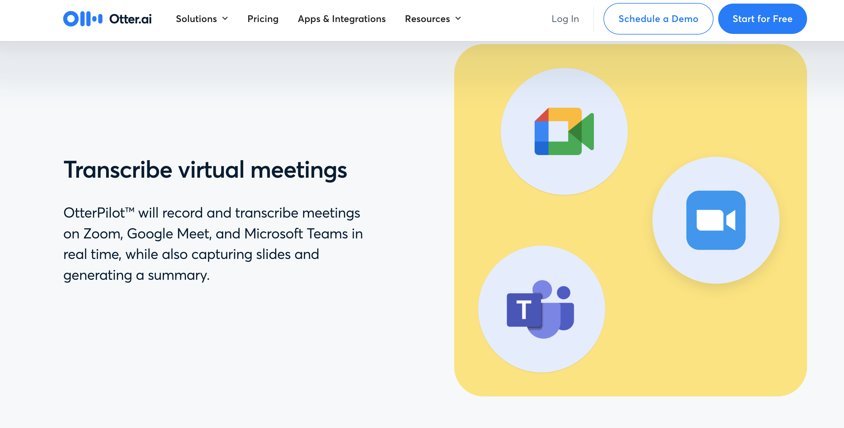 Otter.ai website screenshot
