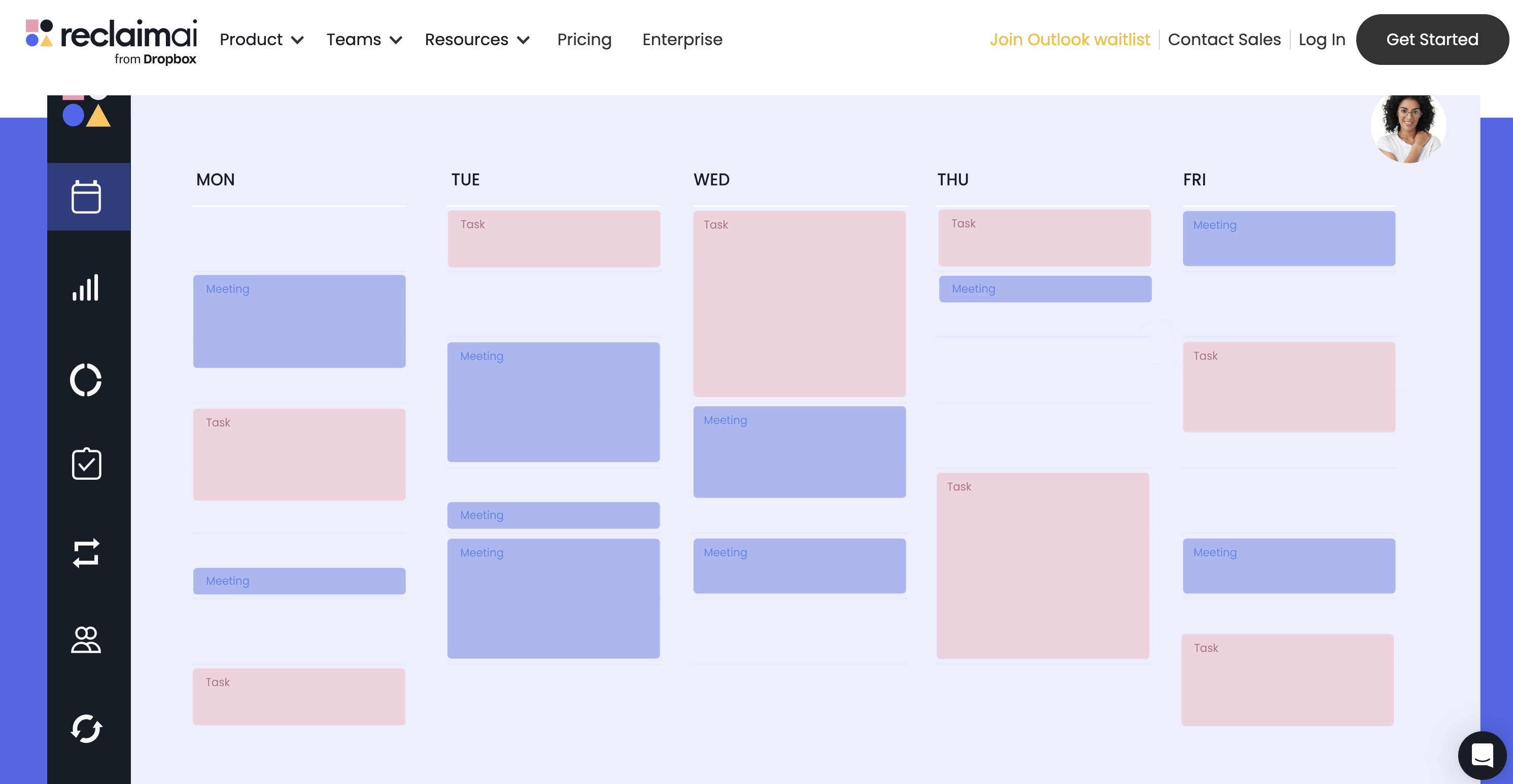 Reclaim ai website screenshot