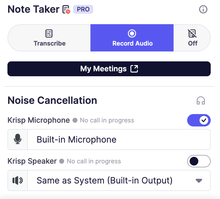 krisp noise cancellation