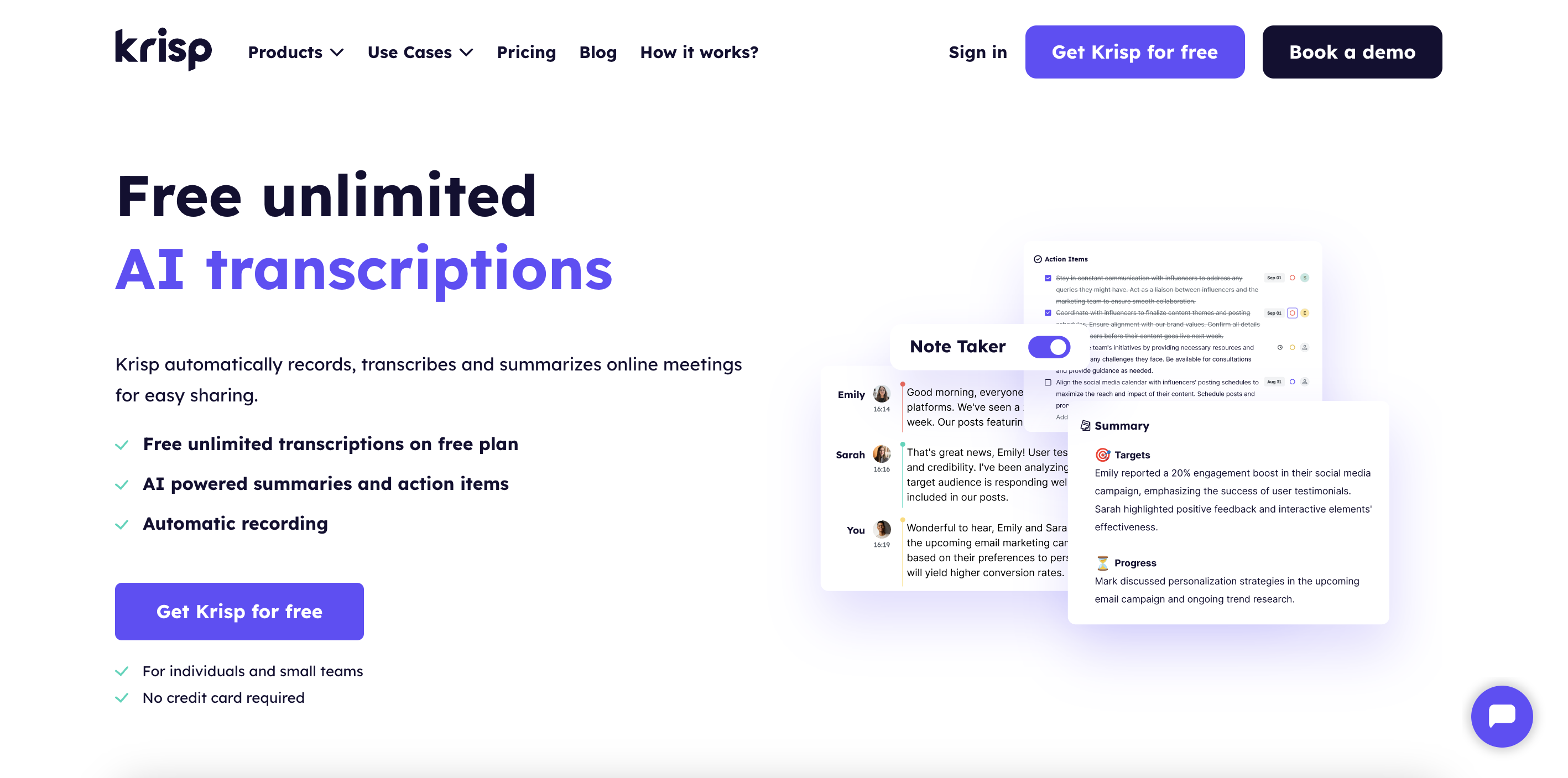 Krisp AI Transcriptions