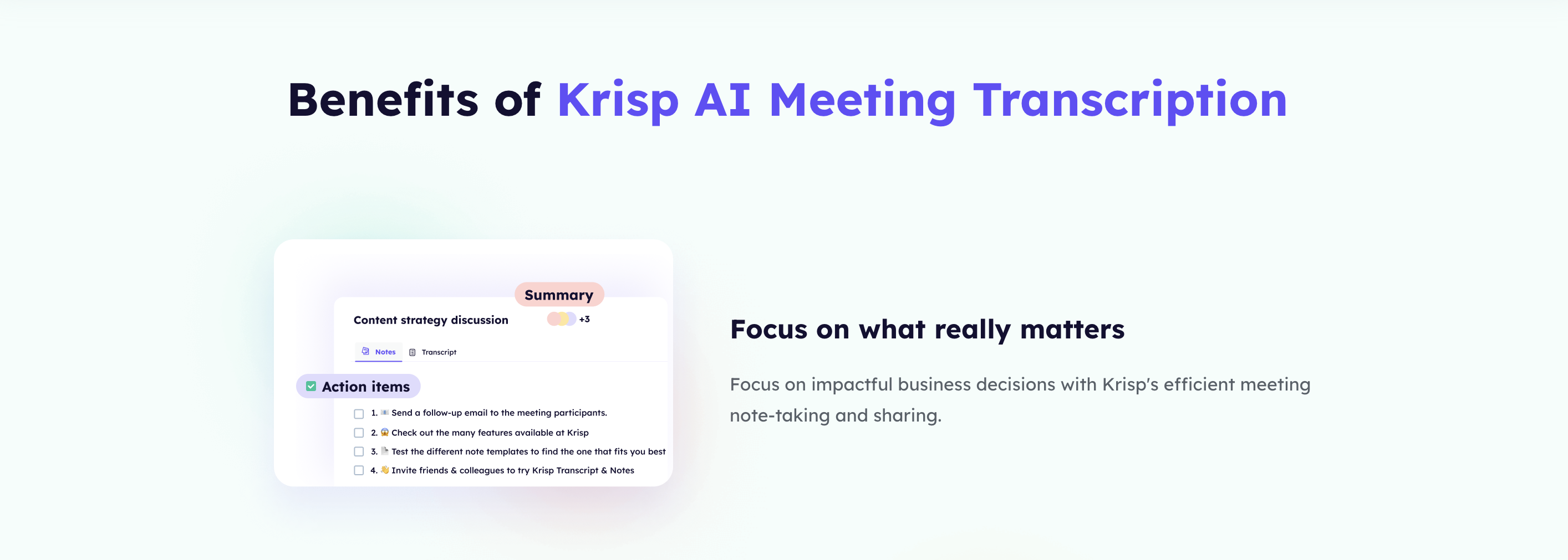 Generate action items with Krisp