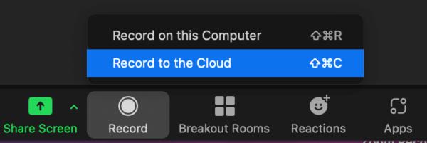 recording on zoom