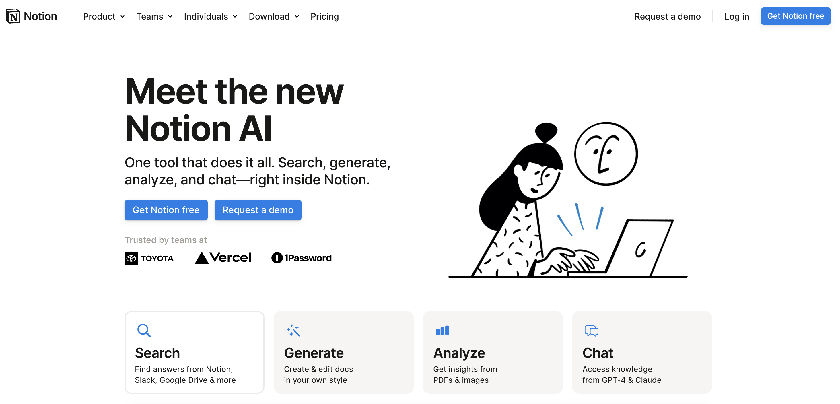 3. Notion AI - idea generation tool