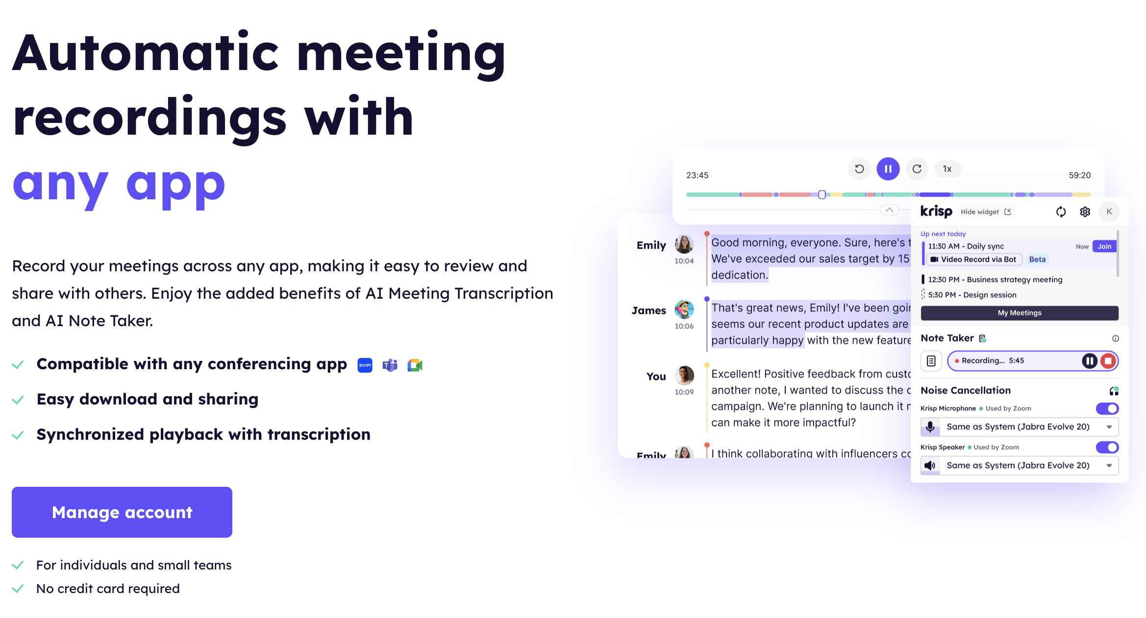 write quick follow ups with AI meeting recordings