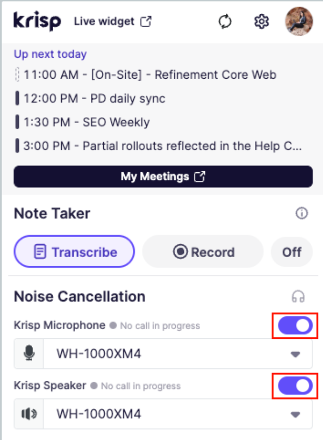 Krisp AI Meeting Assistant integration