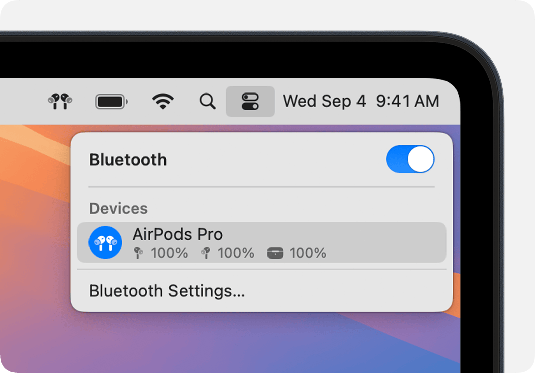 Settings connect AirPods