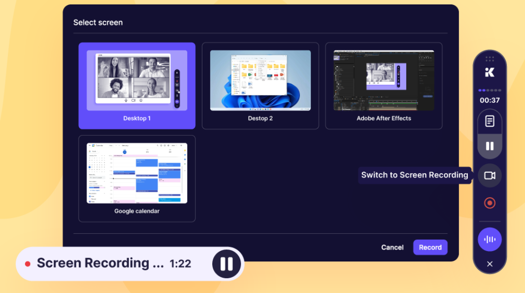 Screen Recording on Mac via the Krisp AI Meeting Assistant