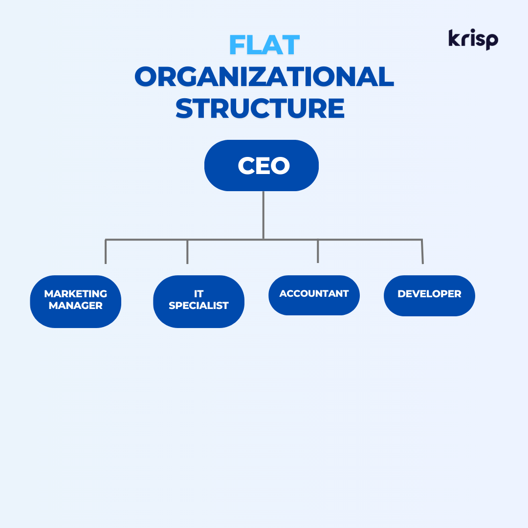 Flat organization structures illustration