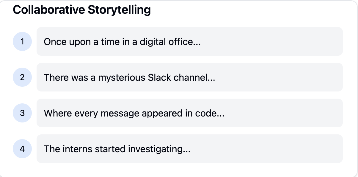 collaborative storytelling as a team meeting game