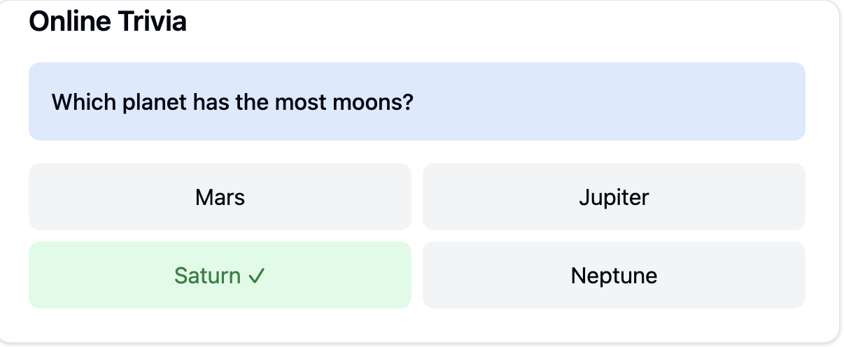 online trivia as a team meeting game