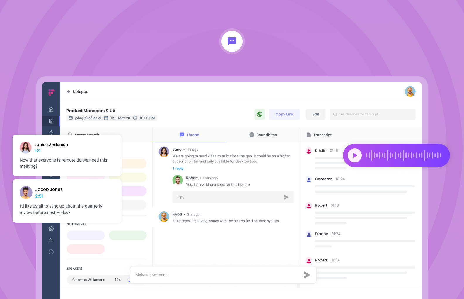 Fireflies – Best AI Note Taker for Team Collaboration