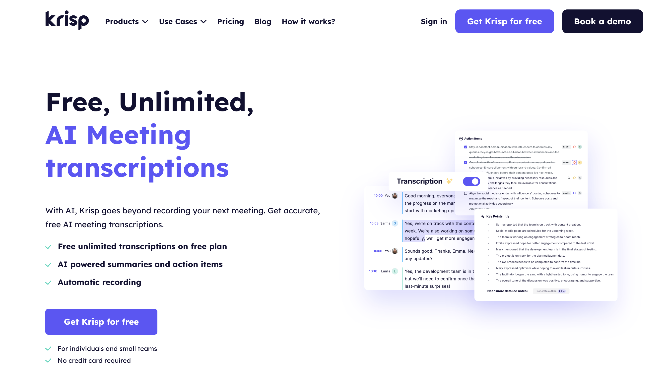 Krisp - Best Transcription Software