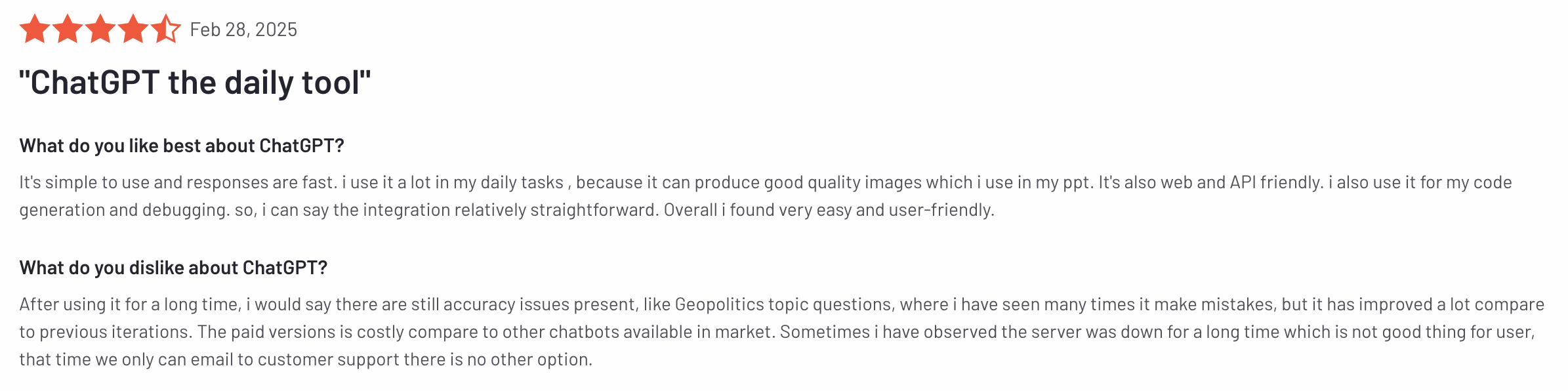 ChatGPT review