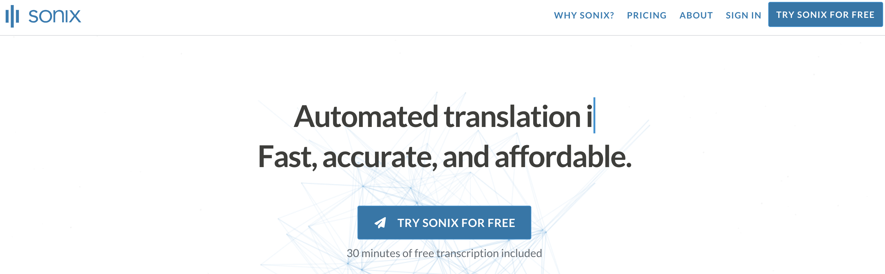 Sonix website screenshot