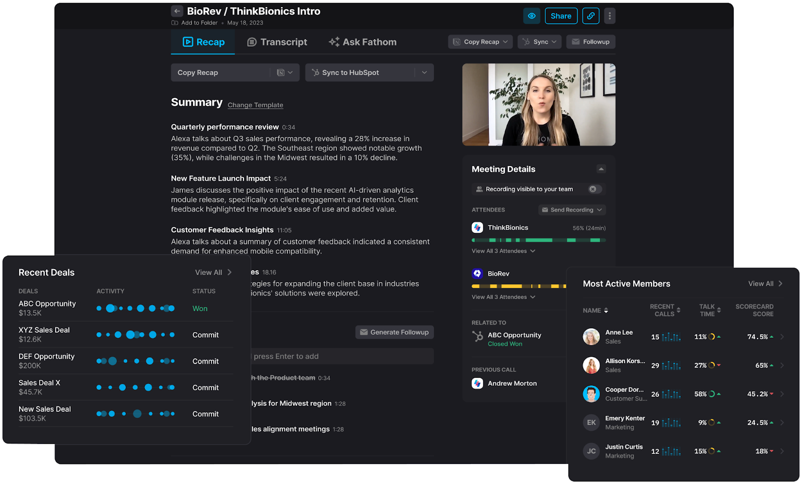 Fathom – Best Free AI Note Taker for Zoom Users