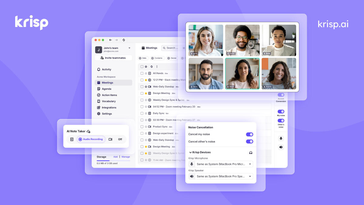 Krisp for the best AI Meeting assistants
