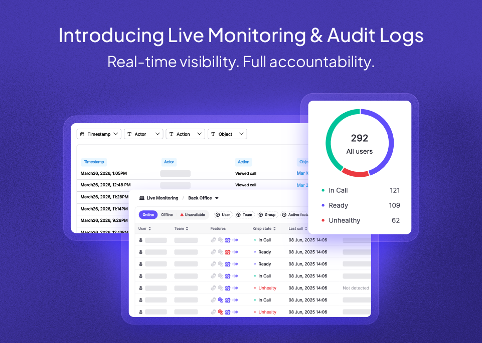 Introducing Live Monitoring and Audit Logs: full visibility into your operations