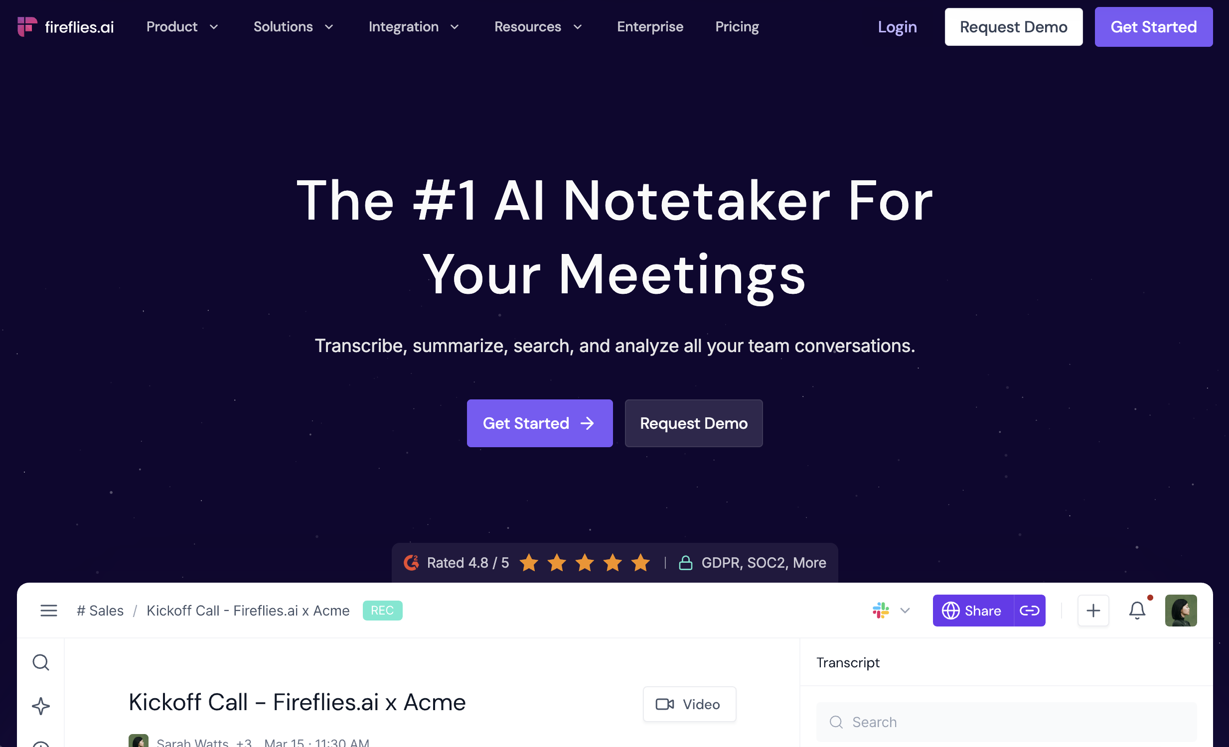 Fireflies - AI note taker for sales