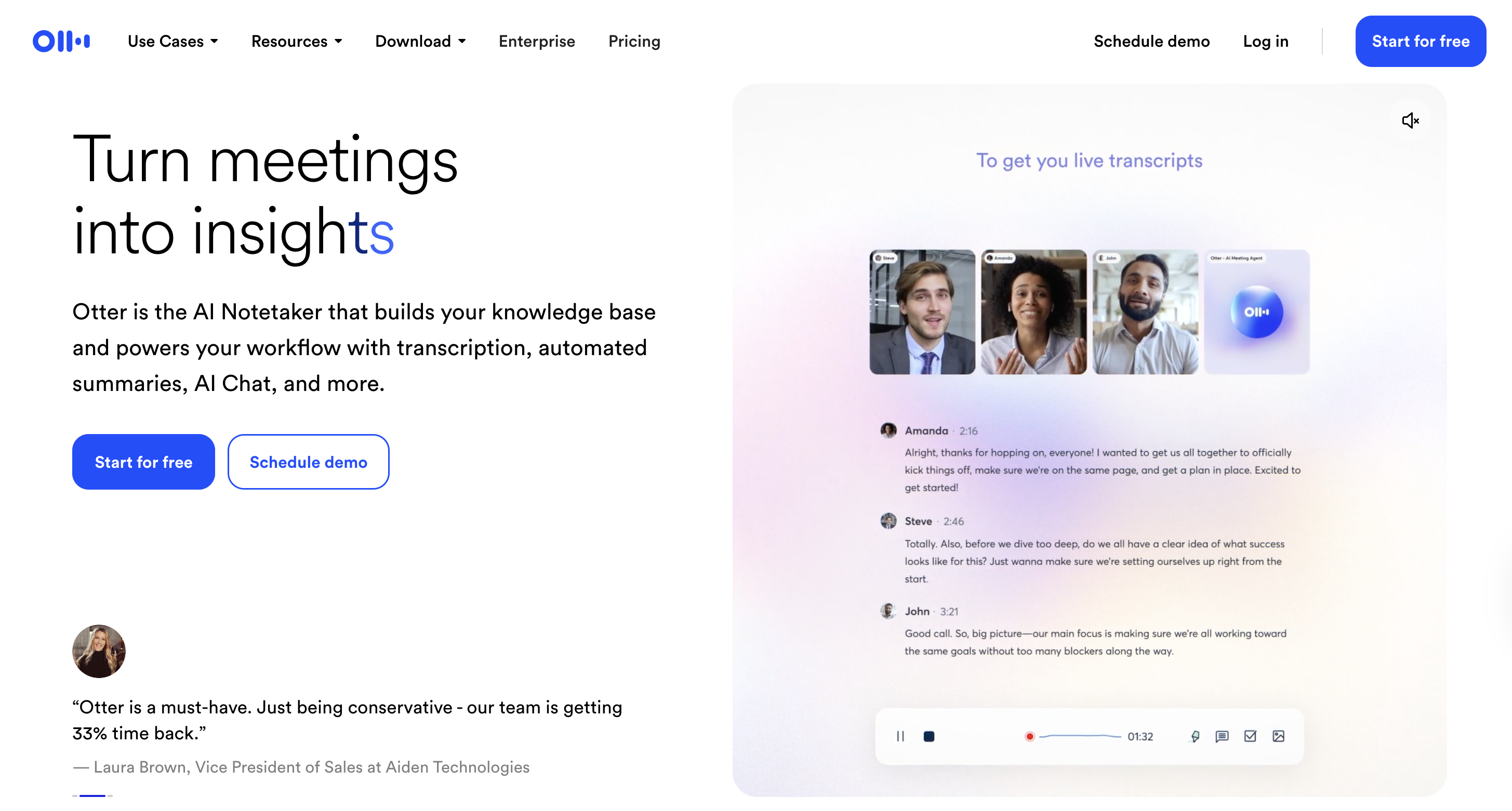 Otter AI - AI note taker for sales calls