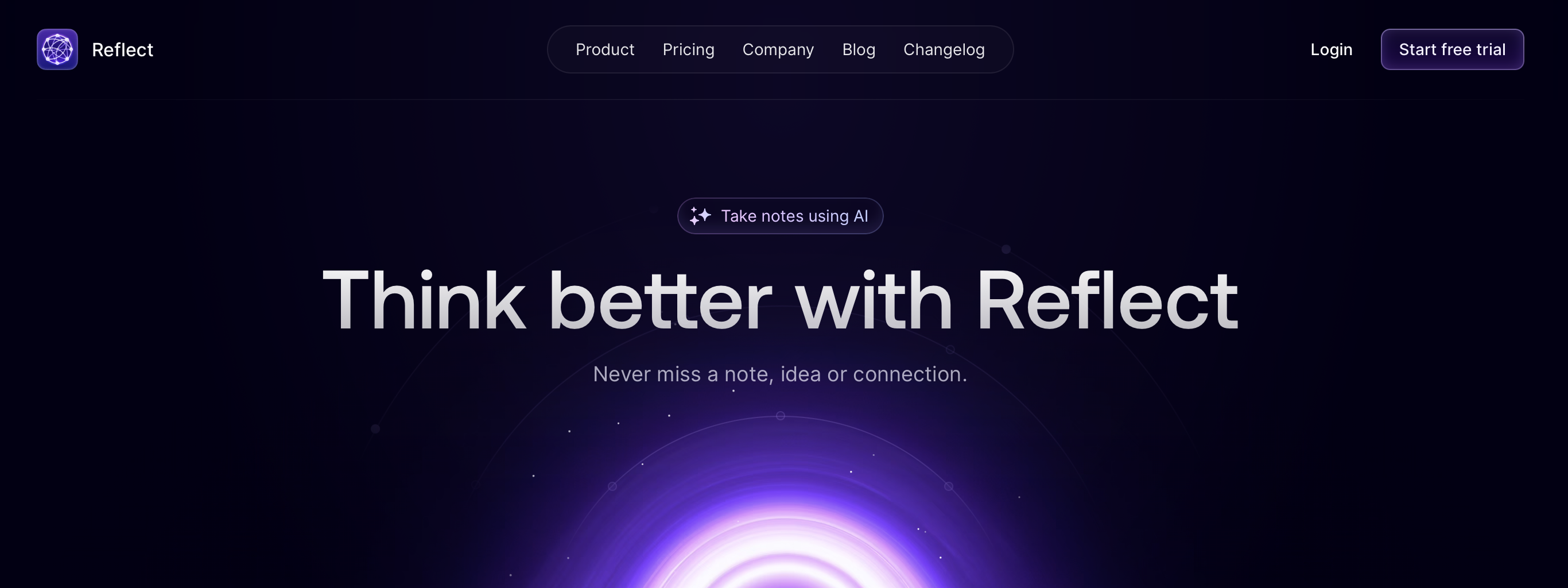 Reflect website screenshot