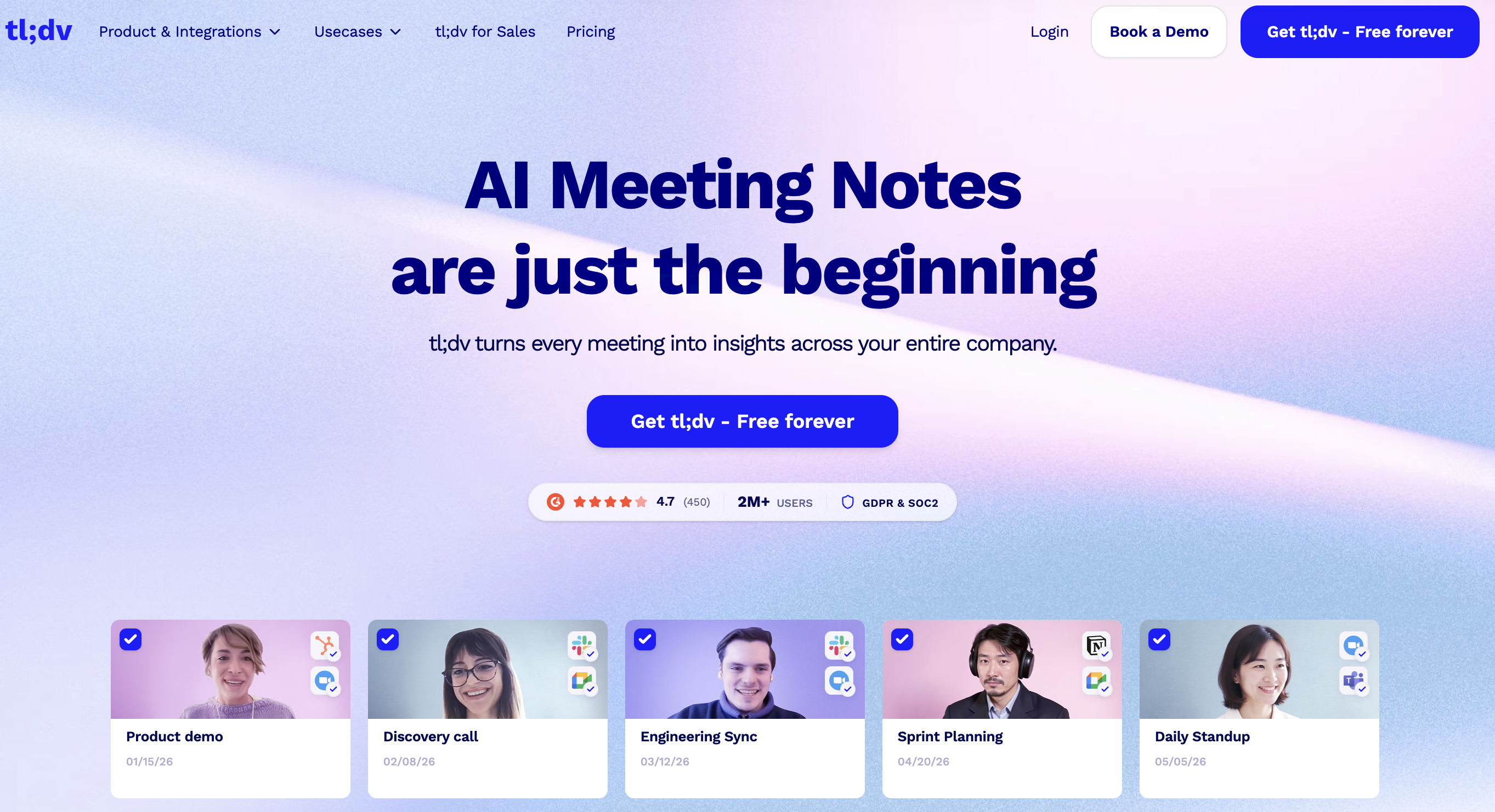 tl;dv - AI note taker for sales