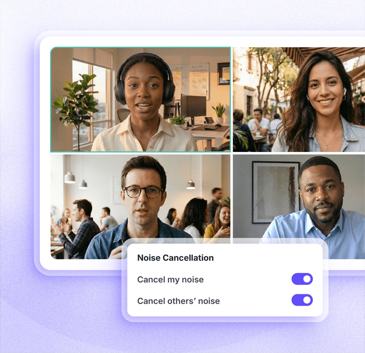 Krisp AI Noise Cancellation on a video call