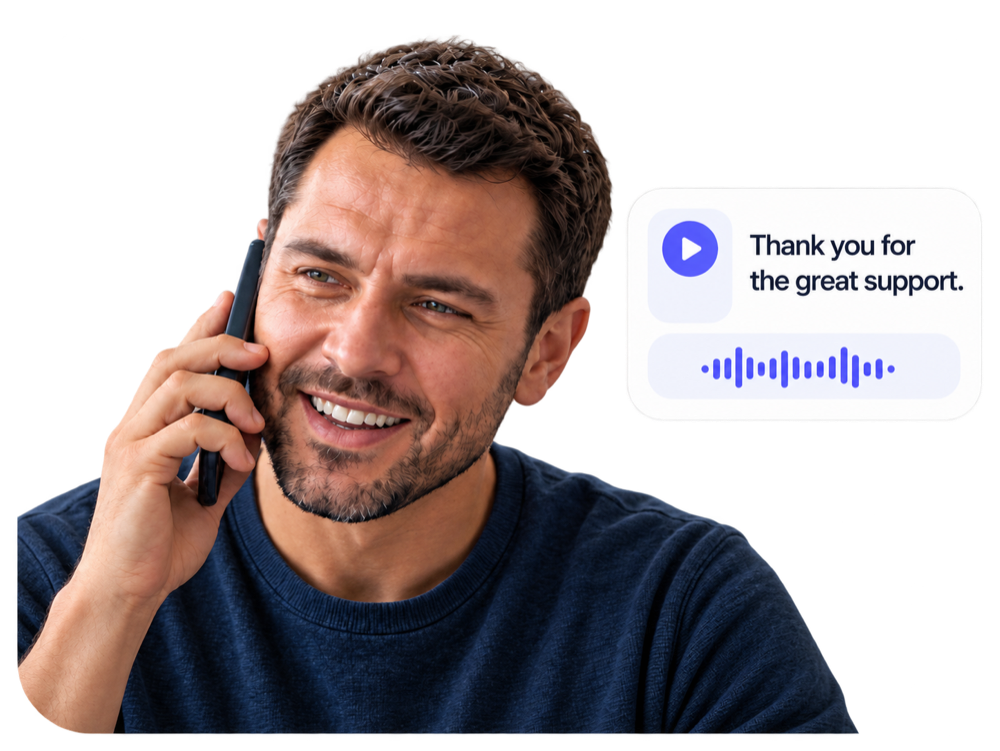 Agent speaking clearly on a call